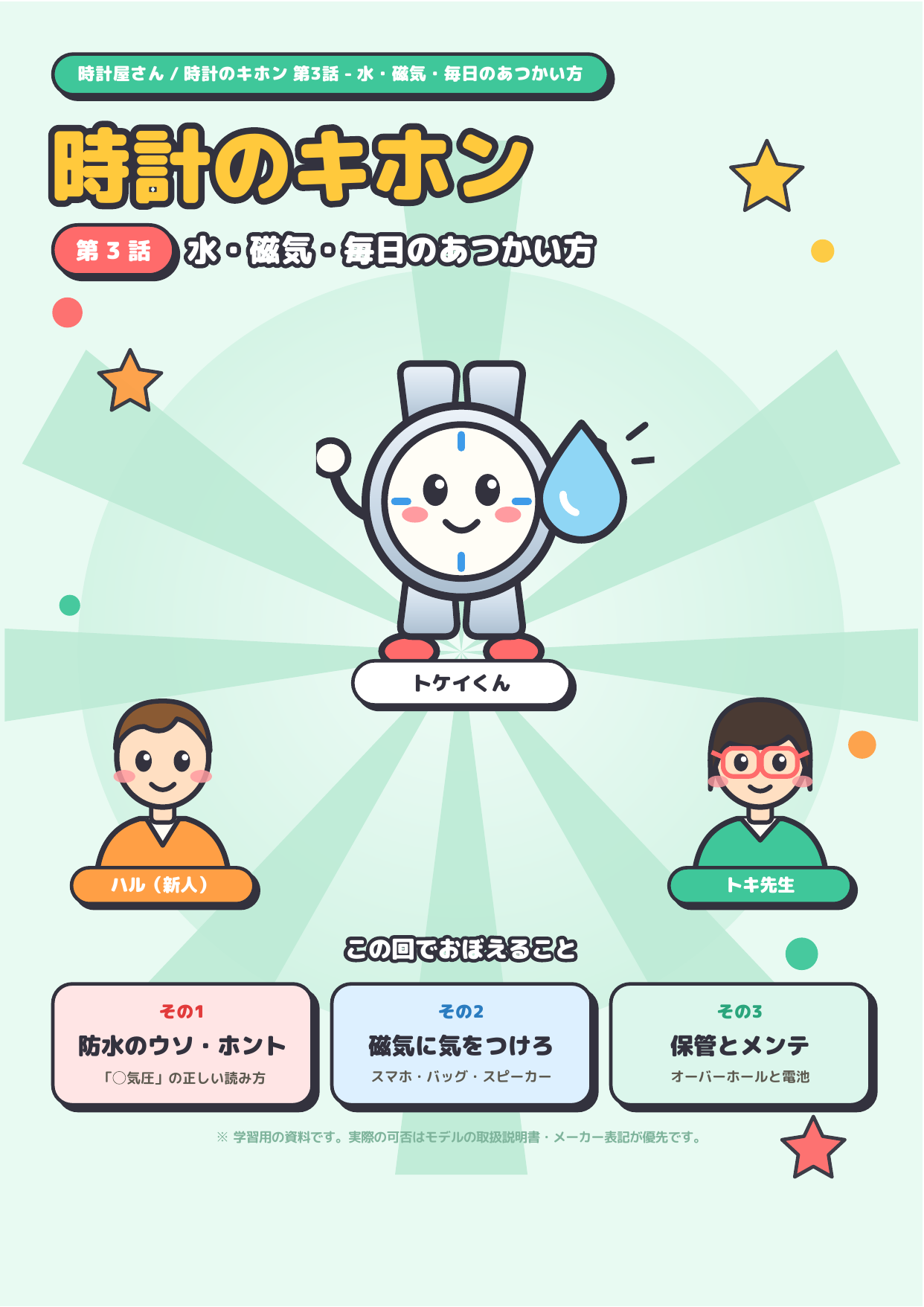 時計のキホン 第3話 ─ 水・磁気・毎日のあつかい方 表紙